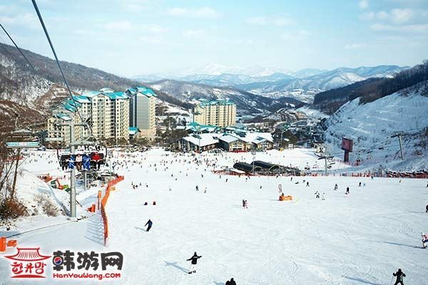 韩国昆池岩度假村滑雪场