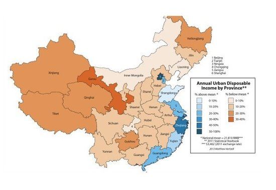 博客写手绘制图表解读中国收入不平衡